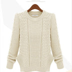 Damen Strickpullover mit strukturierter Oberfläche und seitlichen Taschen