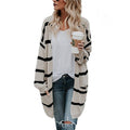 Damen Strickcardigan mit lässigem Streifendesign und offenen Fronten