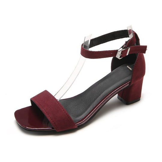 Damen nan elegante Sandalette im minimalistischen Design mit quadratischer Zehenpartie und verstellbarem Knöchelriemen R&B