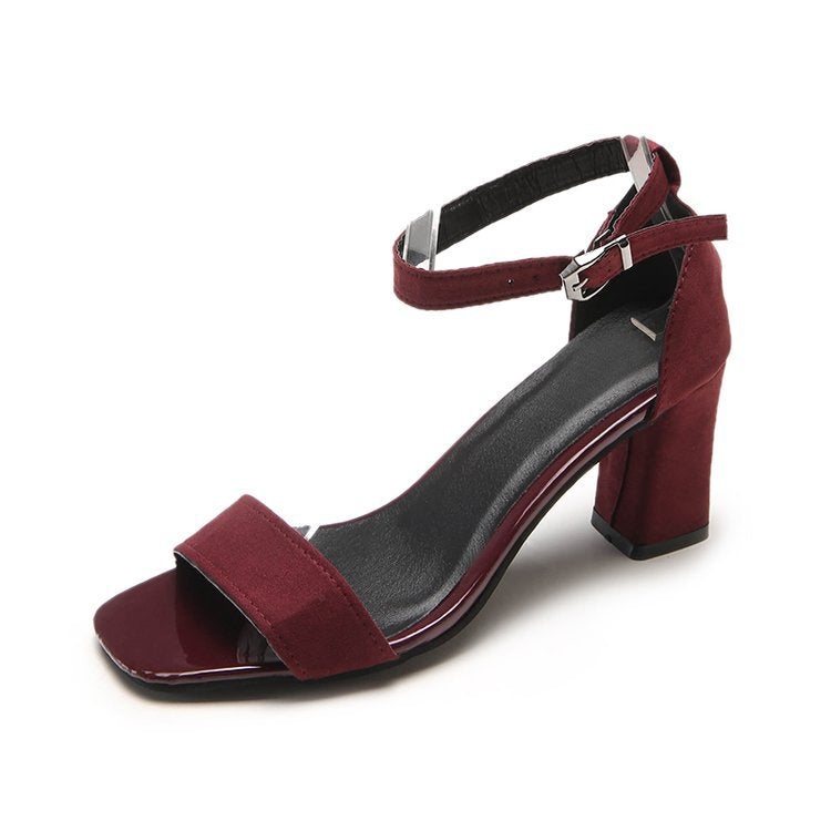 Damen nan elegante Sandalette im minimalistischen Design mit quadratischer Zehenpartie und verstellbarem Knöchelriemen R&B