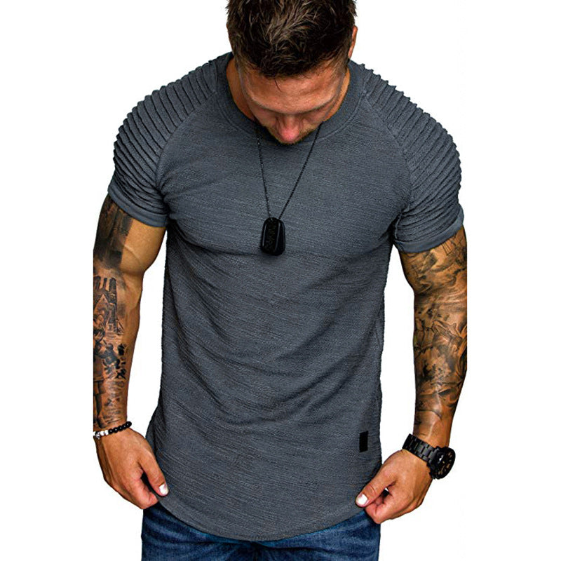 Herren modisches T-Shirt mit strukturierten Ärmeln R&B