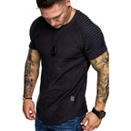 Herren modisches T-Shirt mit strukturierten Ärmeln
