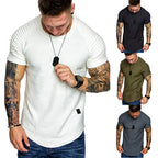 Herren modisches T-Shirt mit strukturierten Ärmeln