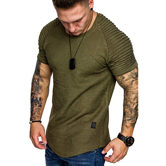 Herren modisches T-Shirt mit strukturierten Ärmeln R&B