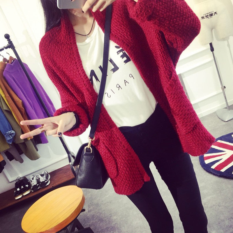 Damen Grober Strickcardigan mit lässiger Passform und praktischen Taschen R&B