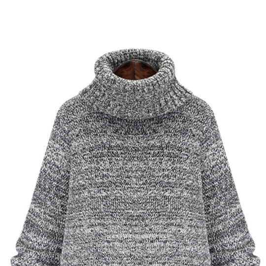 Damen Strickkleid mit hohem Kragen und lässigem Schnitt R&B