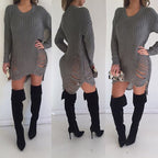 Damen Strickkleid mit seitlichen Cut-Outs und lässigem Design