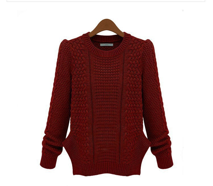 Damen Strickpullover mit strukturierter Oberfläche und seitlichen Taschen R&B