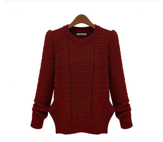 Damen Strickpullover mit strukturierter Oberfläche und seitlichen Taschen R&B