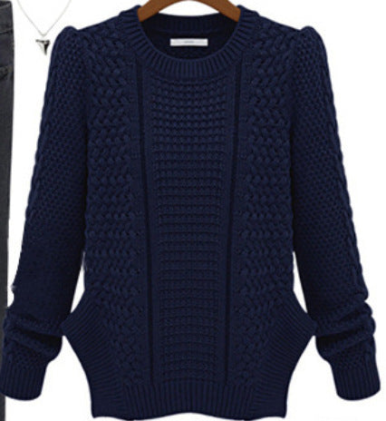 Damen Strickpullover mit strukturierter Oberfläche und seitlichen Taschen R&B