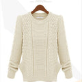 Damen Strickpullover mit strukturierter Oberfläche und seitlichen Taschen
