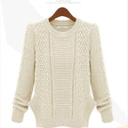 Damen Strickpullover mit strukturierter Oberfläche und seitlichen Taschen
