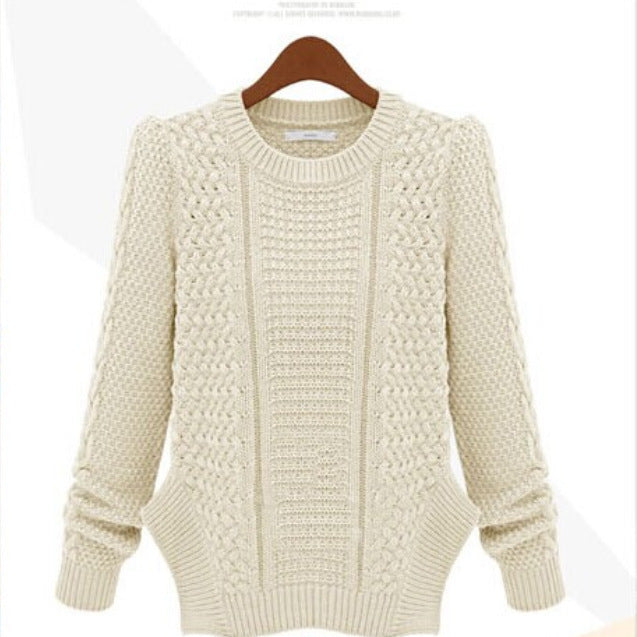 Damen Strickpullover mit strukturierter Oberfläche und seitlichen Taschen