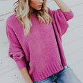 Damen Grobstrickpullover mit weitem Schnitt und modischem Design