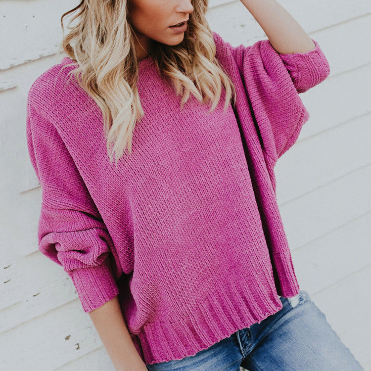 Damen Grobstrickpullover mit weitem Schnitt und modischem Design