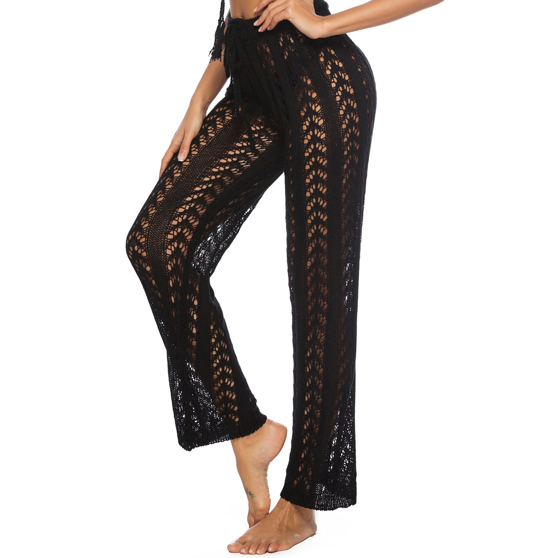 Damen luftige Häkel-Strandhose R&B
