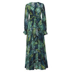 Damen Maxi-Kleid mit floralem Print und voluminösen Ärmeln R&B
