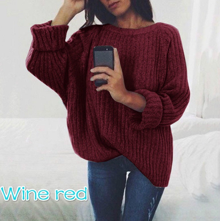 Damen Grob gestrickter Pullover mit oversized Schnitt und strukturiertem Muster R&B