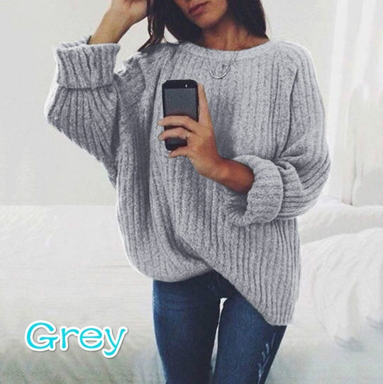 Damen Grob gestrickter Pullover mit oversized Schnitt und strukturiertem Muster R&B