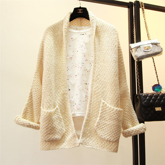 Damen Grober Strickcardigan mit lässiger Passform und praktischen Taschen R&B