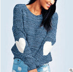 Damen Pullover mit Herz-Applikationen und strukturiertem Strick
