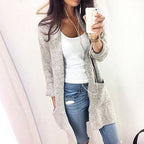 Damen Strickmantel mit tiefen Taschen und offenem Schnitt