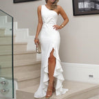 R&B | Swing-Kleid mit geteiltem Rüschensaum