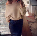Damen Oversized Strickpullover mit off-shoulder Design und lässigem Schnitt