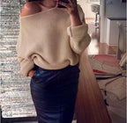 Damen Oversized Strickpullover mit off-shoulder Design und lässigem Schnitt