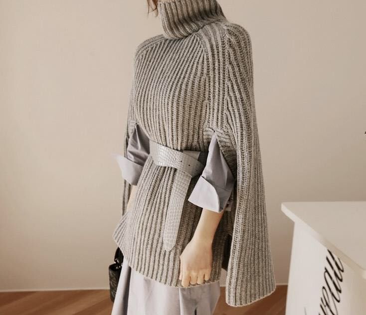 Damen Pullover mit Kapuzen und weiten Ärmeln R&B