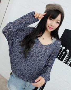 Damen Strickpullover mit V-Ausschnitt und luftiger Lochstruktur R&B