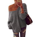Damen Off-Shoulder Strickpullover mit lockerer Passform