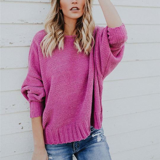 Damen Grobstrickpullover mit weitem Schnitt und modischem Design R&B