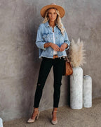 R&B | Vielseitiger Gewaschener Denim Mantel