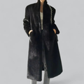 R&B | Damen Winter Schlanker Langer Klassischer Trench Mantel Schwarz