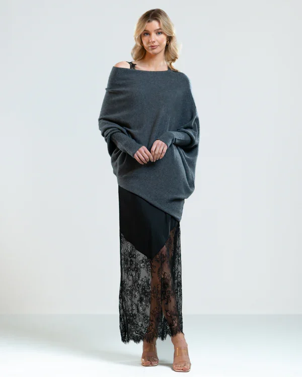 R&B | Asymmetrisch Drapierter Pullover