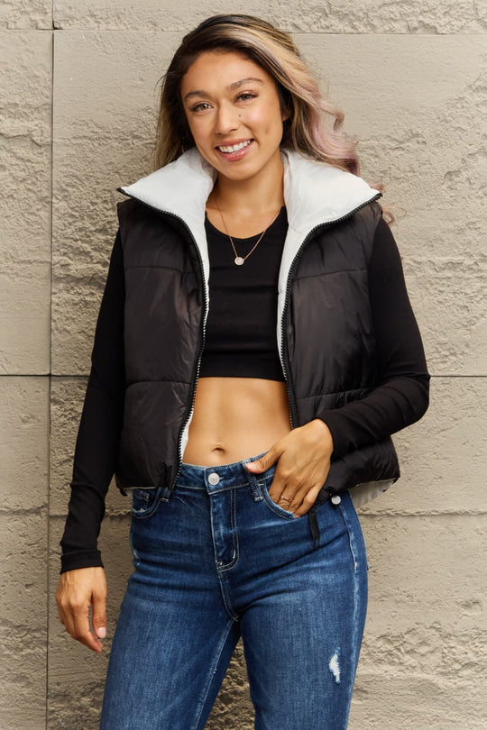 R&B | Zip-Up Drawstring Puffer Weste