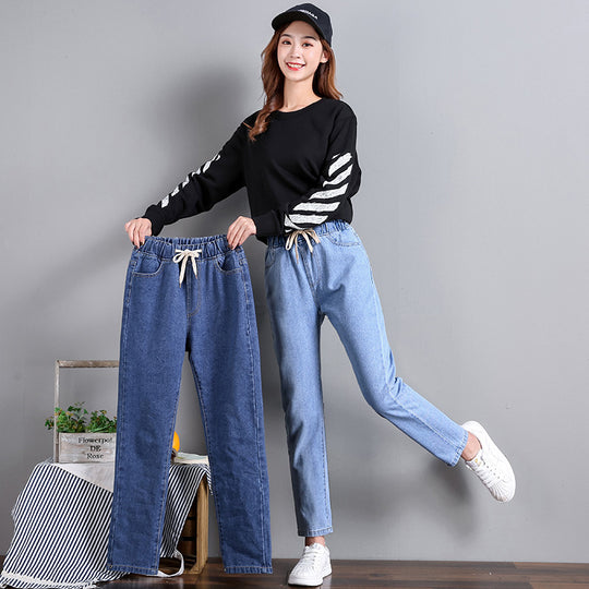 Damen Bequeme Jeans mit elastischem Bund und seitlichen Taschen R&B