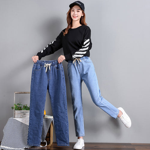 Damen Bequeme Jeans mit elastischem Bund und seitlichen Taschen R&B