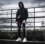 Herren lässige Skinny Jeans mit auffälligem Used-Effekt und trendigem Streifen R&B