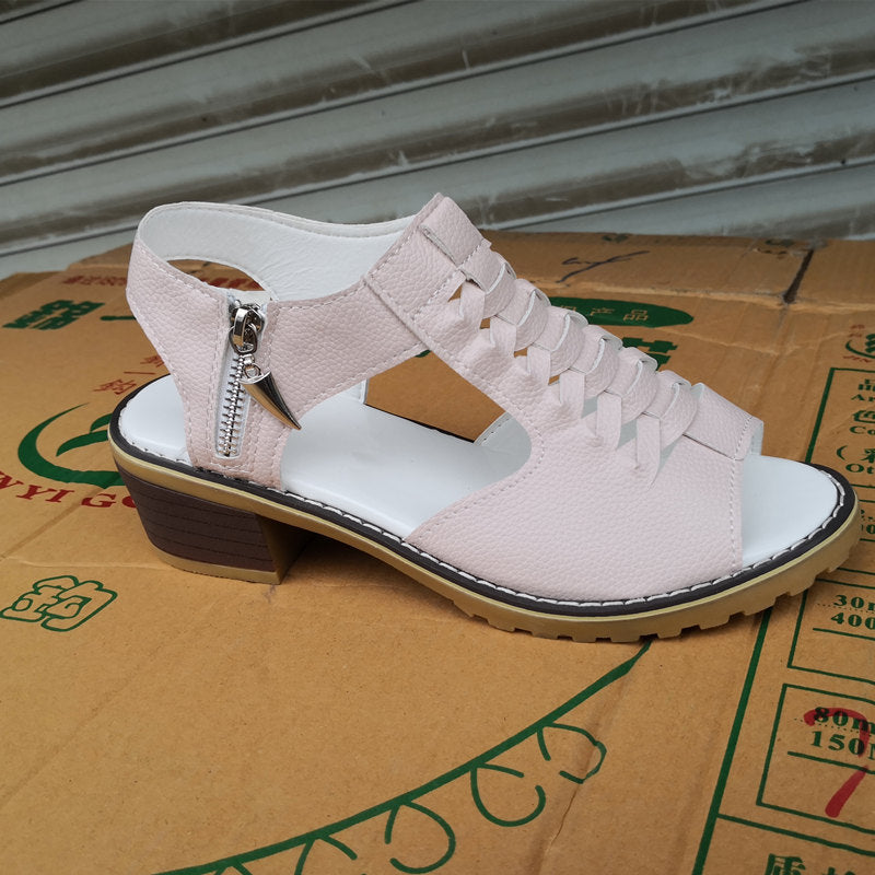 Damen Komfortable Sandalen mit elegantem Riemen-Design und modischem Reißverschluss R&B