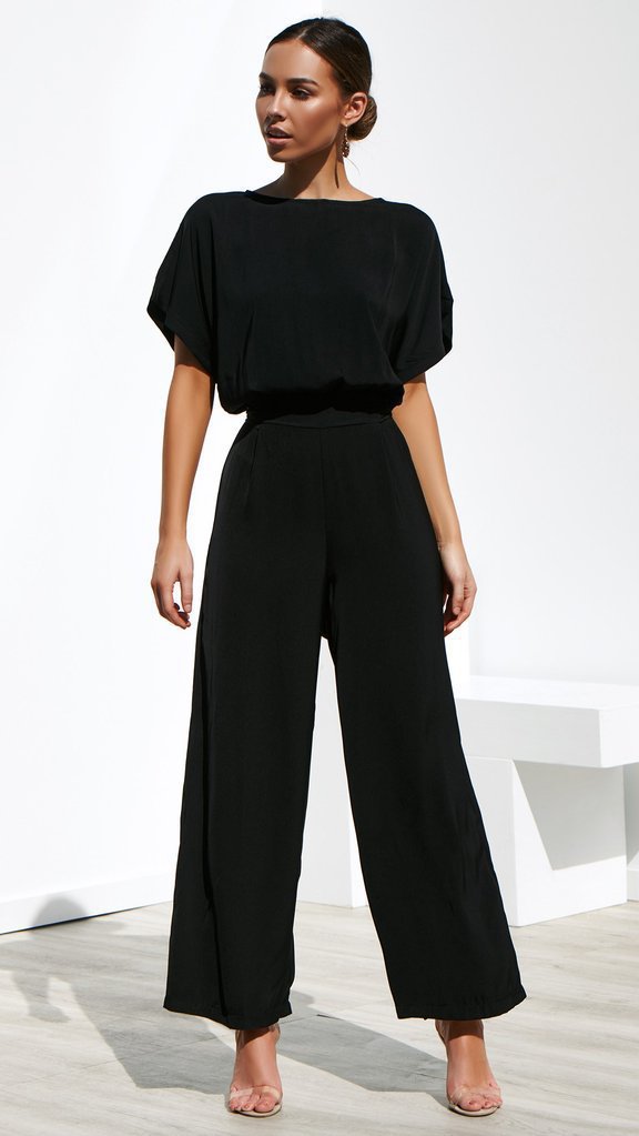 Damen Jumpsuit mit weitem Bein und elegantem Schnitt R&B