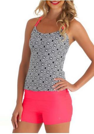 Damen Sport-Tankini mit modischem Mustermix und komfortablen Badeshorts R&B