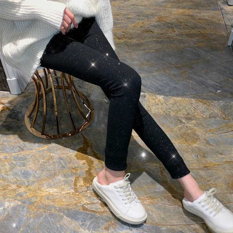 Damen Glitzernde Leggings im figurbetonten Rippdesign R&B