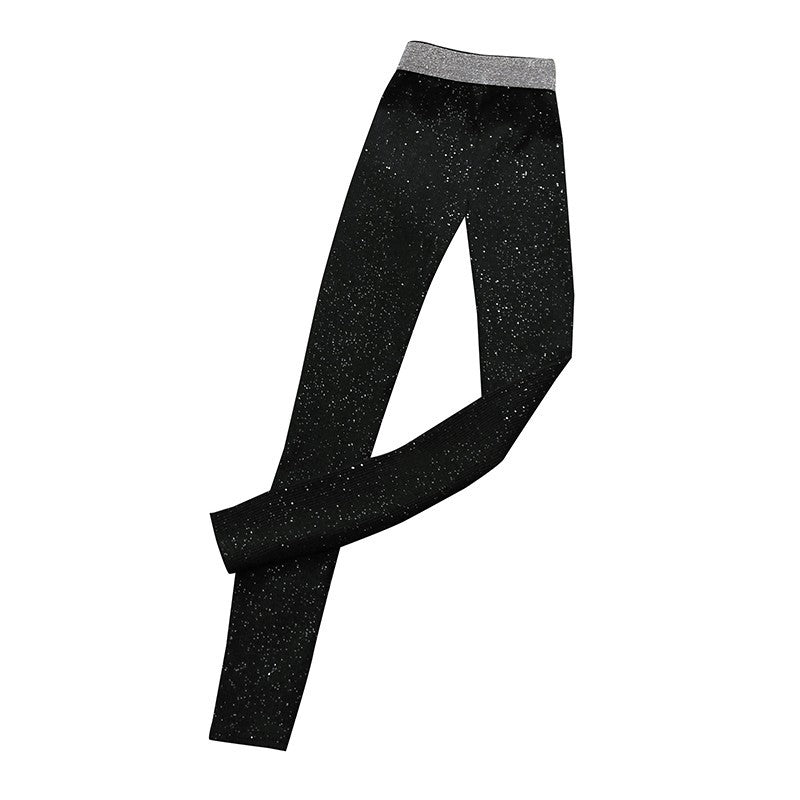 Damen Glitzernde Leggings im figurbetonten Rippdesign R&B