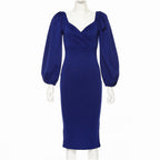 R&B | Ein-Wort-Schulter rückenfreies schlankes Kleid
