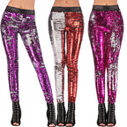 Damen Glamouröse Pailletten-Leggings