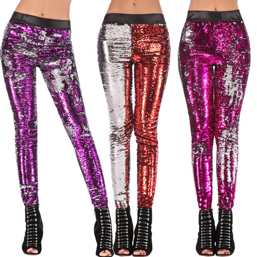 Damen Glamouröse Pailletten-Leggings R&B