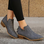 R&B | V-Ausschnitt Chic Dicke Absatzstiefel für Damen