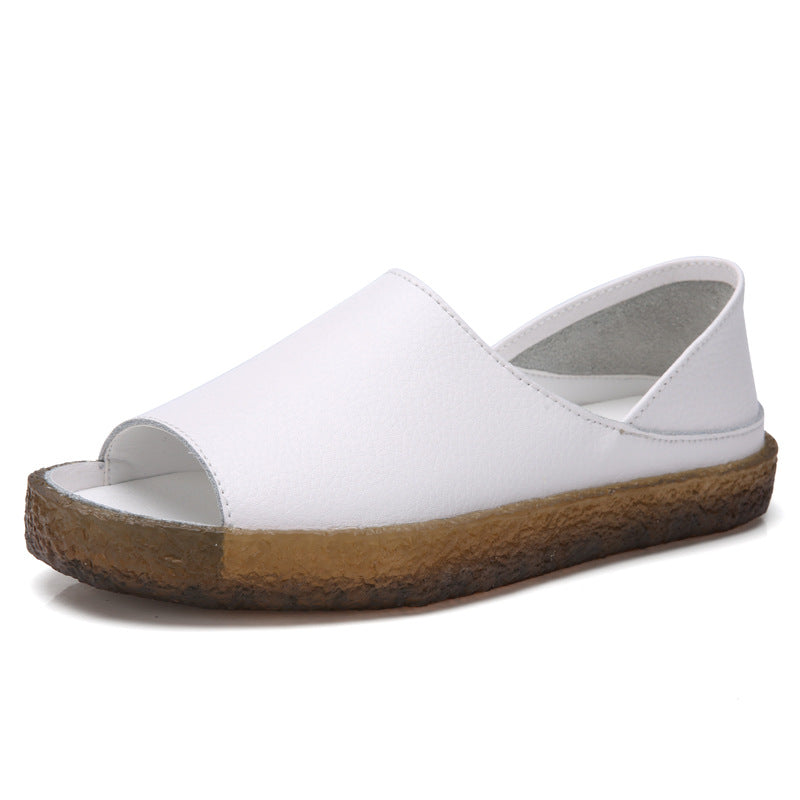 Damen nan perforierte Leder-Sandalette mit offenem Zehenbereich, anatomischem Komfortfußbett und stoßdämpfender Kautschuksohle R&B